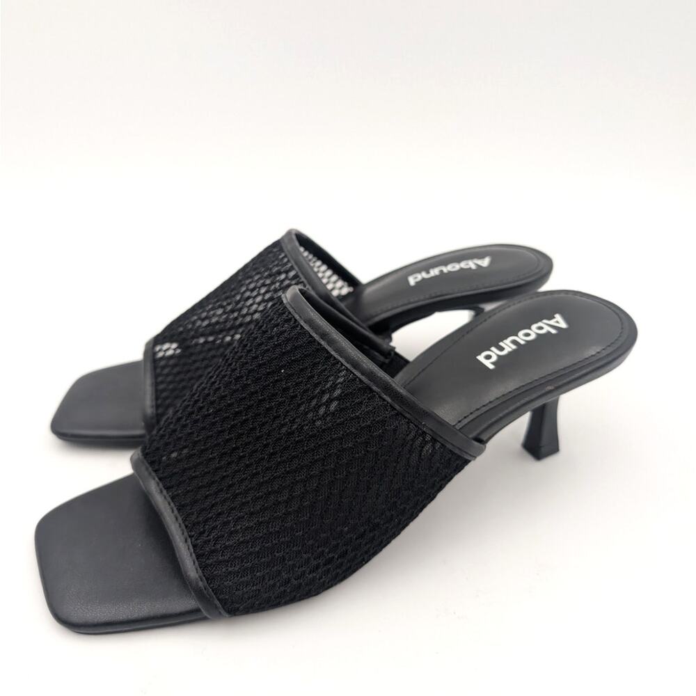 Abound Francis Heeled Slide Sandal Women's Knit Mesh Black Size US7.5M EU38
